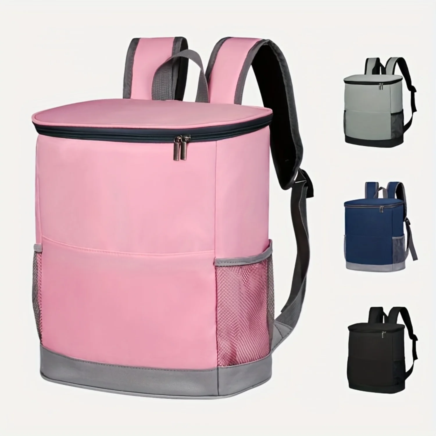 

Insulated Backpack Cooler - Large Capacity Picnic Bag With Dual Compartments, Leakproof Outdoor Thermal Bag For Wine And Food, D