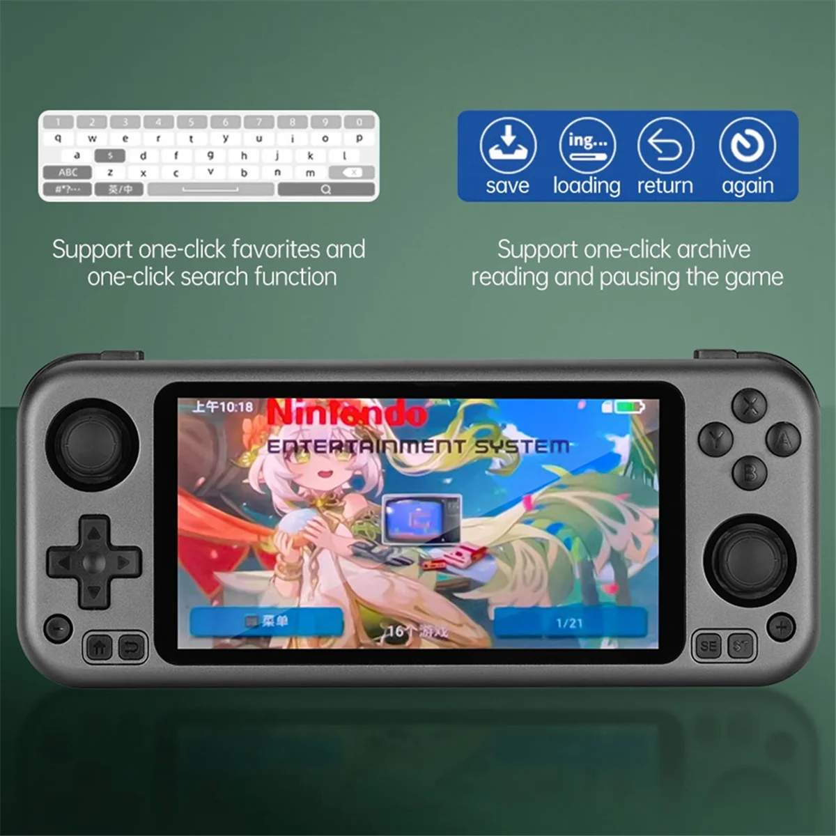 

Open Source Handheld Game Console 5.0 Inch HD IPS Touch Screen Game Console Double Joystick Rg3566 Retro Arcade B