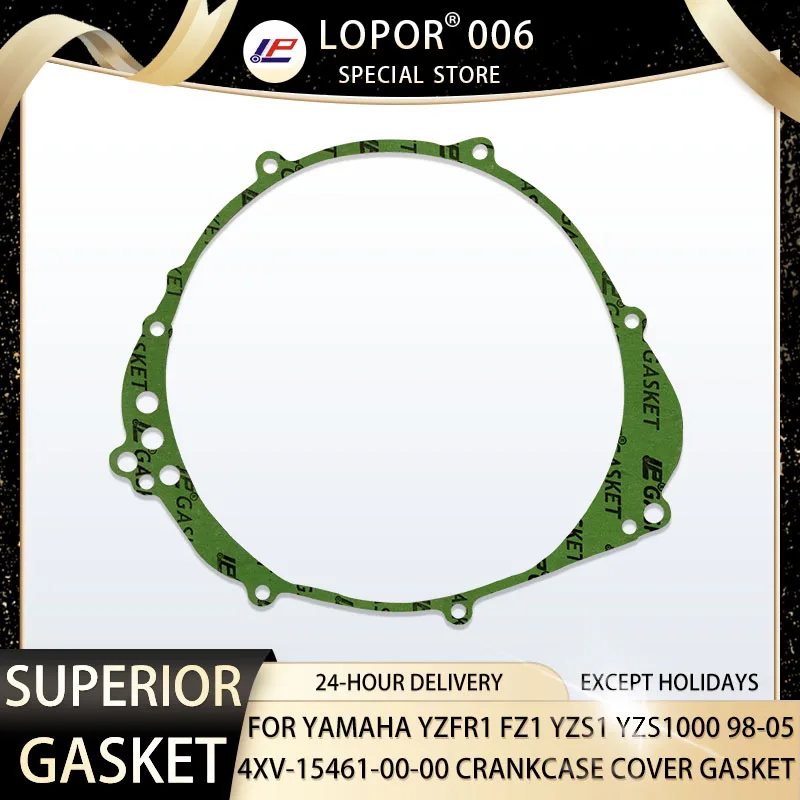 LOPOR Motorcycle Engine Crankcase Cover Gasket Seal For YAMAHA YZF-R1 YZF R1 FZ1 FZ1000 FZS1 4XV-15461-00-00 FZ 1000