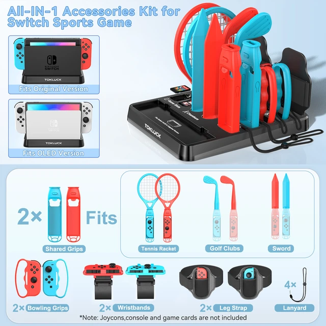 All In One for Switch/Switch OLED Sports Game Accessories Kit for Switch Set  Storage Stand for Nintendo Switch - AliExpress 44