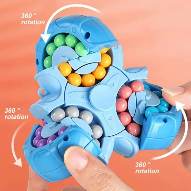 Giocattoli di Fidget Montessori rotanti giocattoli di Spinner per bambini di fagioli magici gioco giocattolo educativo Puzzle cubo antistress per bambini 3Y +