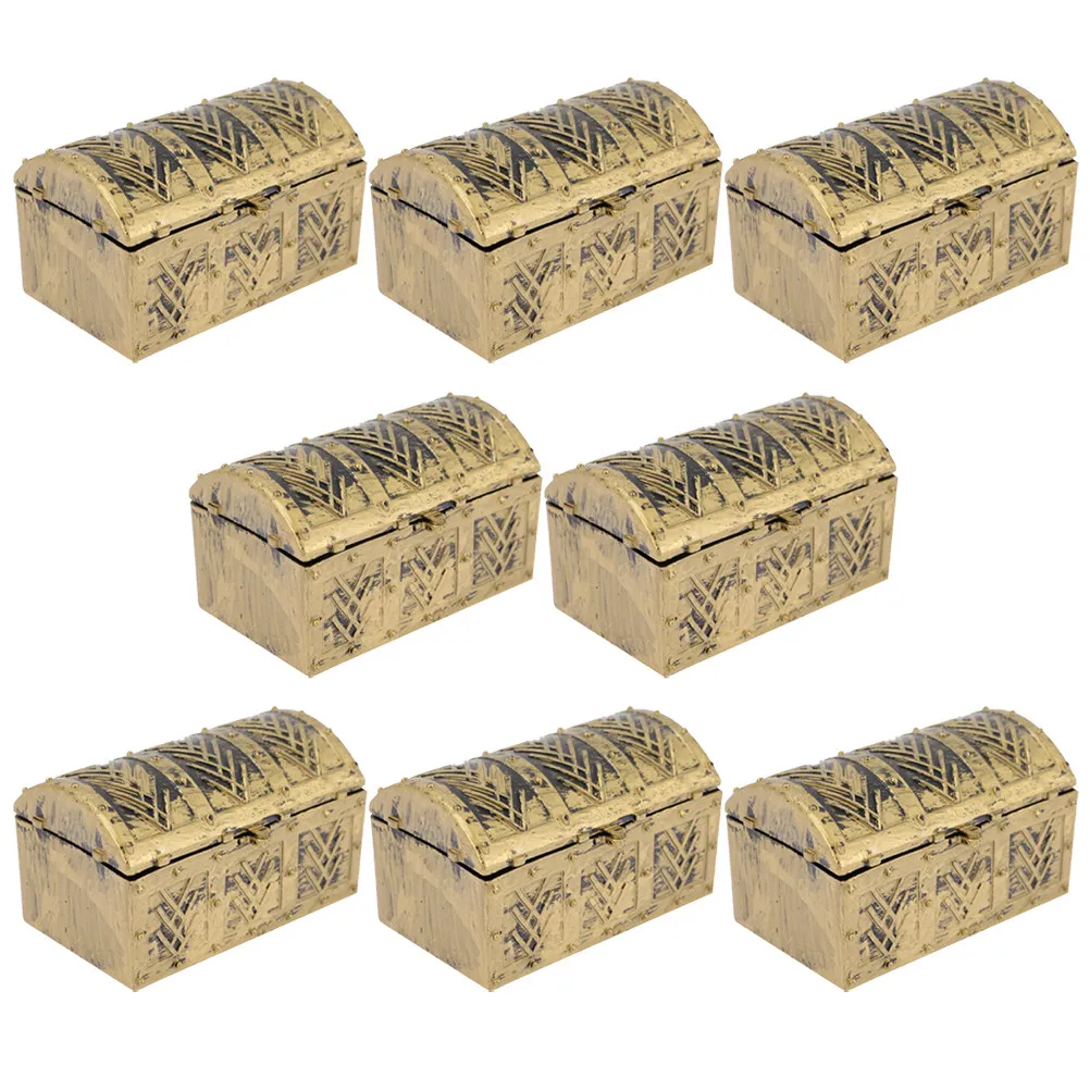 

Набор из 8 миниатюрных сундуков с сокровищами в пиратском стиле, винтажные шкатулки для украшений, украшения для вечеринок, мини-сундуки для сокровищ