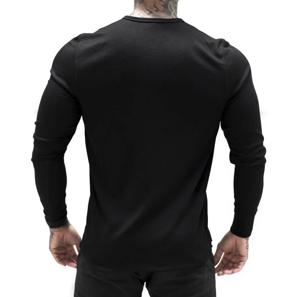 2022 New Man Fashion T Shirt Casual Fashion Plain Color Long sleeve High Quality Slim Polo Shirt Men Gym Fitness T-shirt