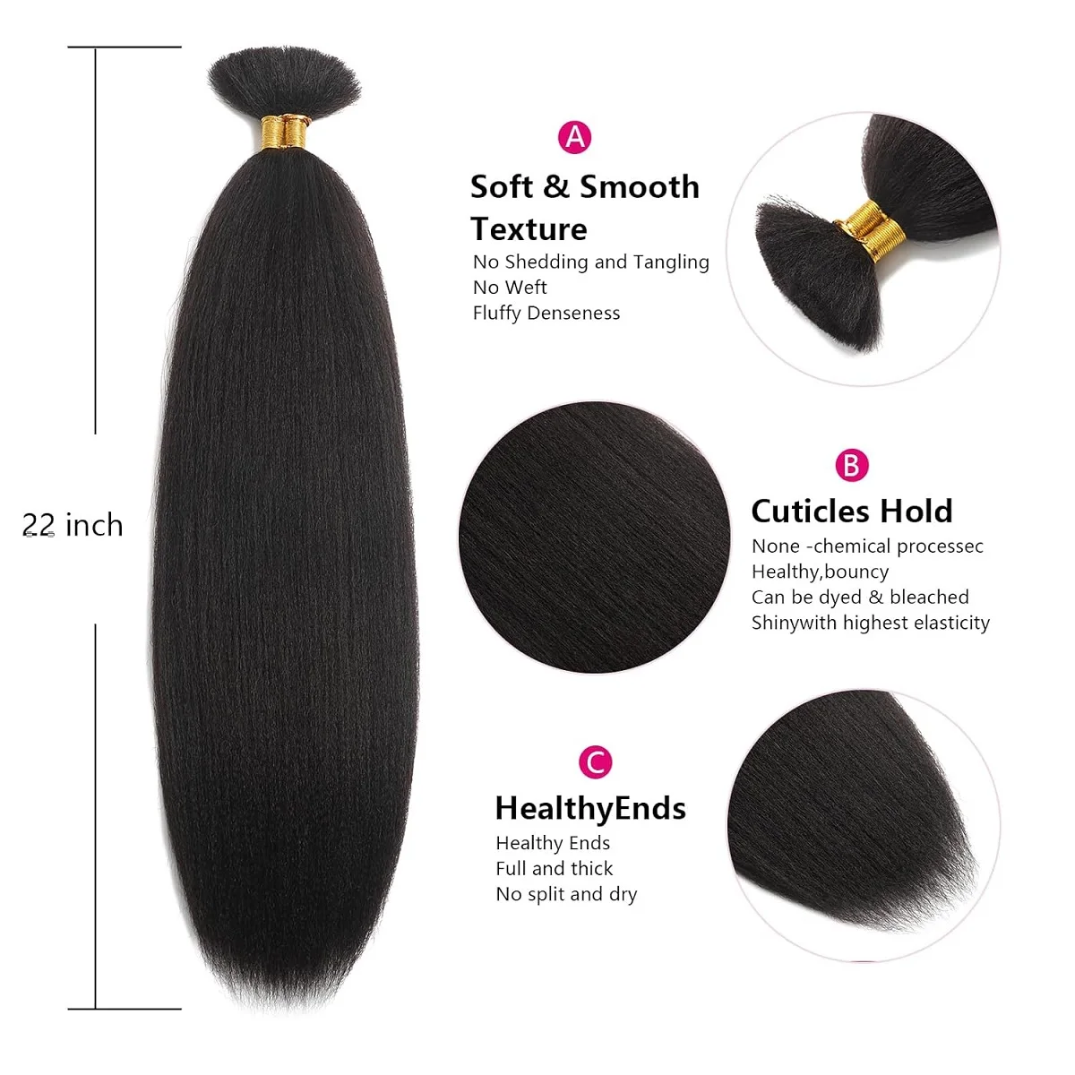 YEORING 12-32 インチ変態ストレート人毛バンドルレミーブラジル生毛バンドル 100% 人毛エクステンションナチュラルカラー