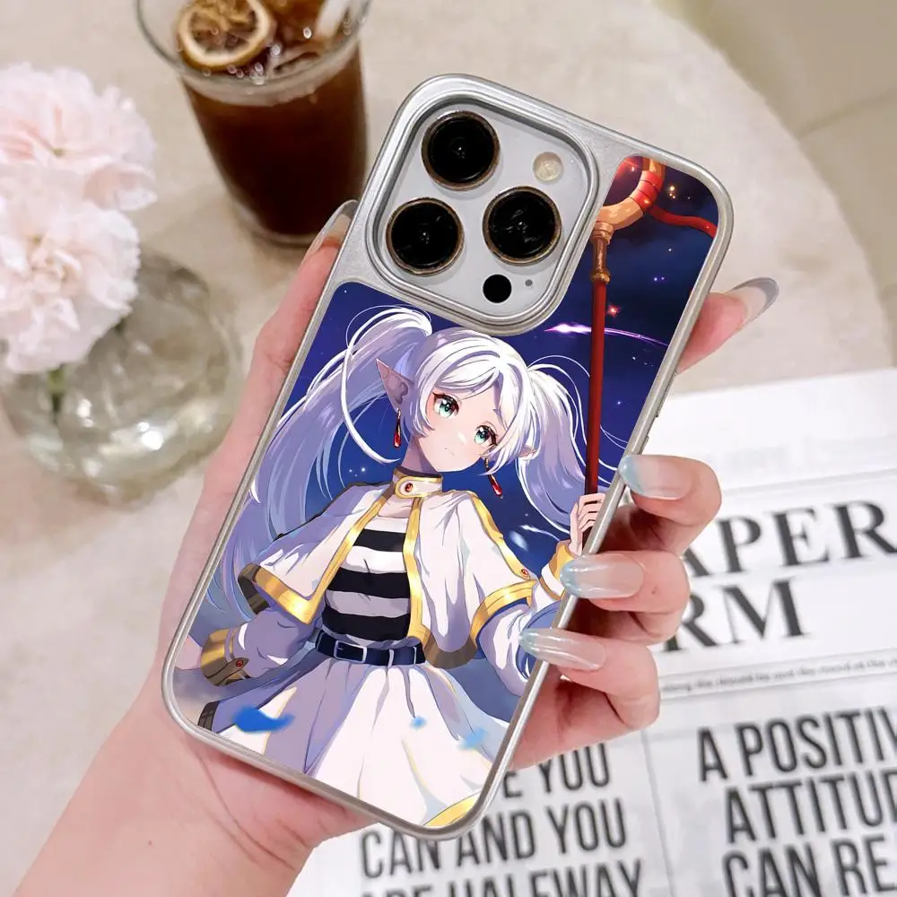 

Sousou no Frieren Silver Plating Mobile Phone Case for iPhone 17 16 15 14 13 12 11 Air Pro Max Plus Colorful Cover