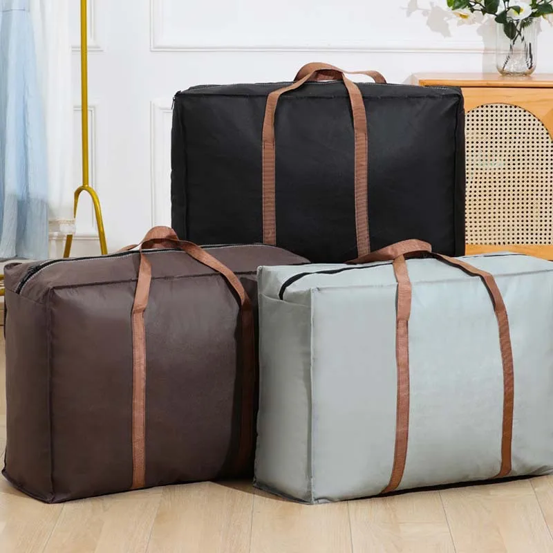 Big Capacity Folding Luggage Bag Travel Clothes Storage Bags Zipper Non-woven Suitcase Foldable Moving House Duffle Bag Handbag