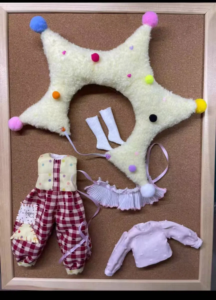 Blythe Landoudou 탑, 점프수트, 헤드웨어, 칼라, 양말, 카와이 스타일, Azone, Pullip,Ob222426, Licca에 적합, 5 개