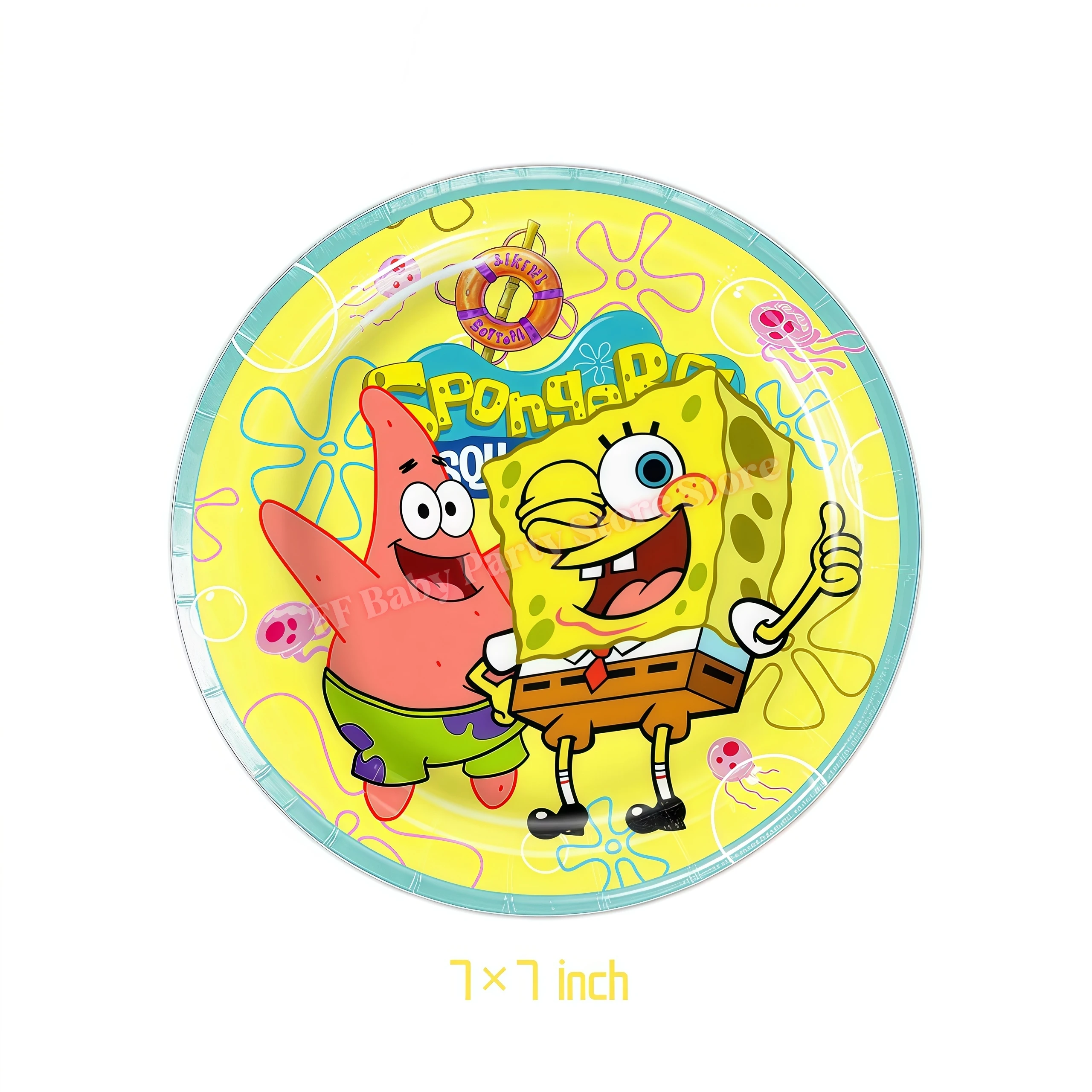 SpongeBob Geburtstagsparty Dekoration Hintergrund Tortendekoration Becher Ballons für Kinderparty Gastgeschenk Babyparty Zubehör – Detail 3