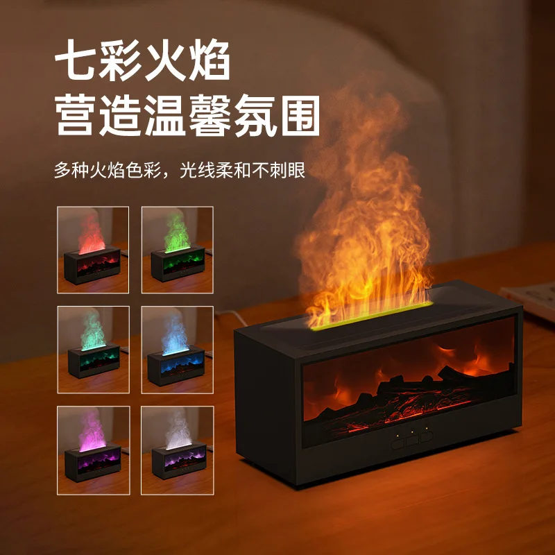 3D Fireplace Aromatherapy Machine New Simulated Flame Desktop Home Remote Control Simulated Charcoal Fireplace Humidifier