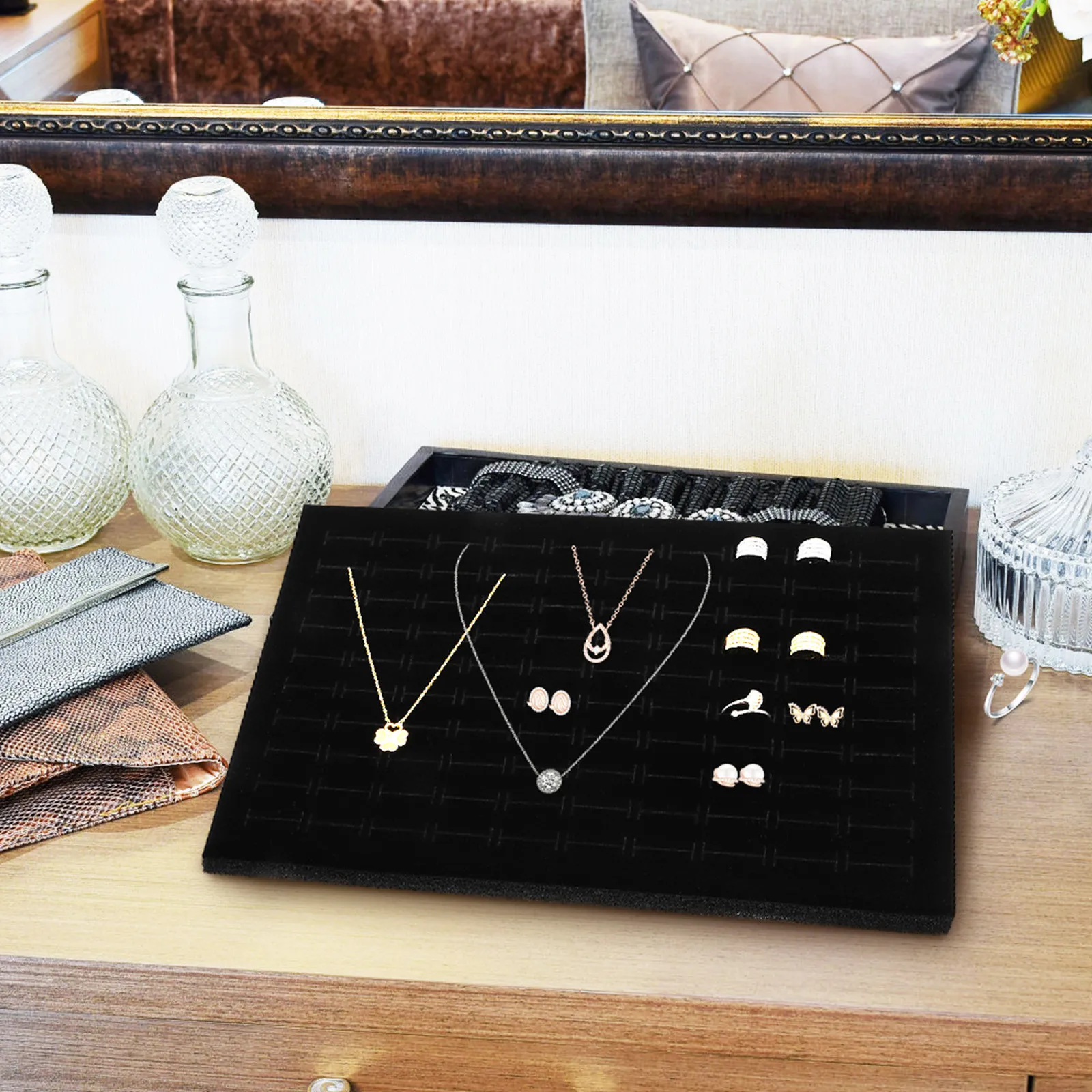 

Набор из 3-х губчатых вкладышей для ювелирных изделий: подставки для колец, штабелируемые вкладыши для шкатулок, маты для хранения колец