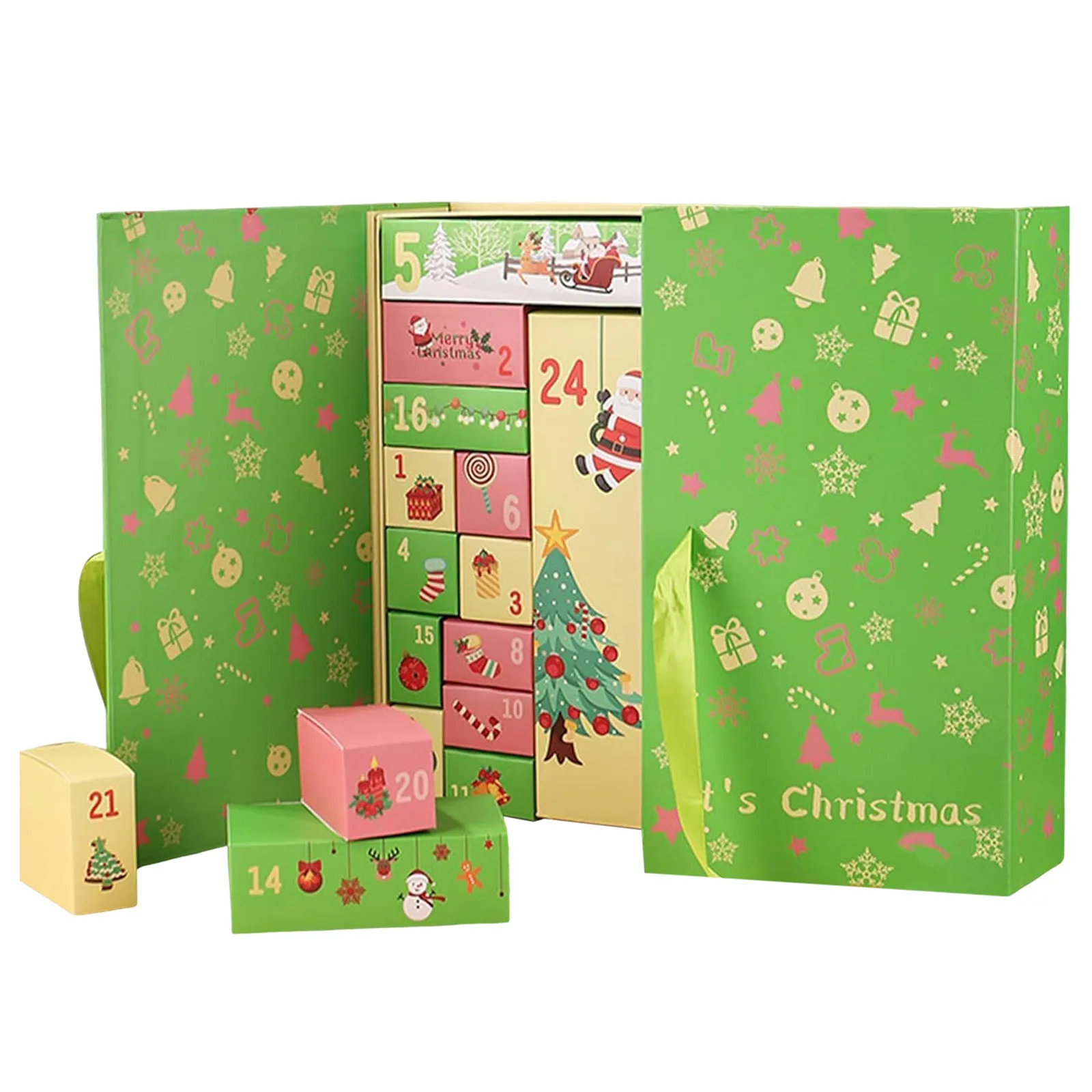 Guirlande à piles avec minuterie extérieure 24 calendrier de l'avent vide calendriers de l'avent vides pour remplir l'avent bricolage 30 minutes