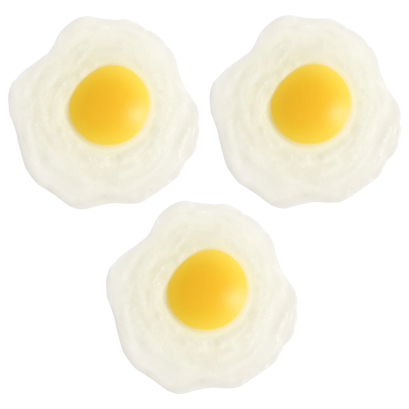 3 Pcs Decompression Toy Fake Food Realistic Eggs Simulated Toys Stretchy Pressure Relief