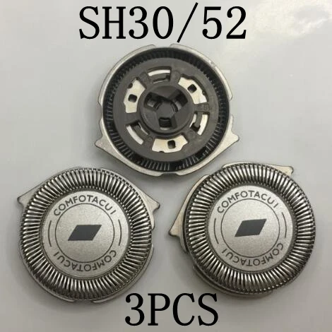 Cabeça de substituição para Philips Shaver, SH30, 52, SH50, SH30, S5000, S5560, S5380, S5370S5230, S5210, S5130, S5110, 3 peças