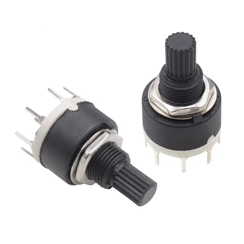 RS16 16MM Selectable Band Rotary Channel Selector Switch 1/2P4/5/6/7/8T SR16 1/2Pole 3/4/5/6/7/8Positions Band Switch SR16