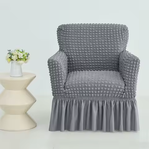 Bubble Grid Club Chair Cover Sofa Covers Elastic Single Armchair Slipcovers Solid Color for Living Room Bar Counter Hotel