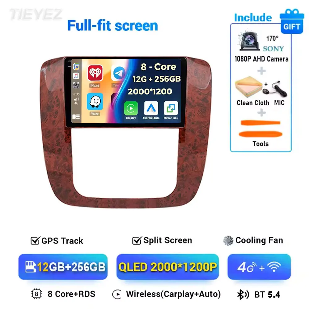Android 15 Autoradio Voor GMC Yukon Chevrolet Tahoe Suburban 2007-2012 Navigatie GPS Auto Carplay Scherm Wifi 4G BT