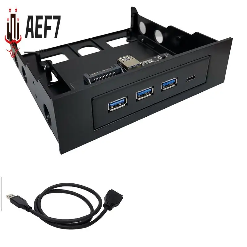 

AEF7-4 Ports Front Panel Hub 6Gbps Internal Metal USB Hub With USB-Cand3 USB 3.0 Ports Computer Optical Drive Front Panel