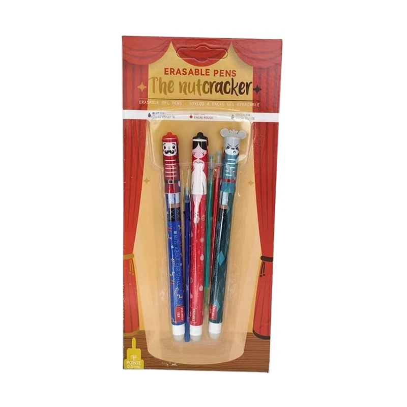 

Cartoon Erasable Gel Pens Christmas Edition Pens With Eraser For Students Writing Pen Stationery Birthday New Yea - Latest Model