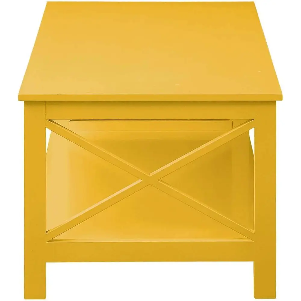 Yellow Oxford-Style Shelf Coffee Table