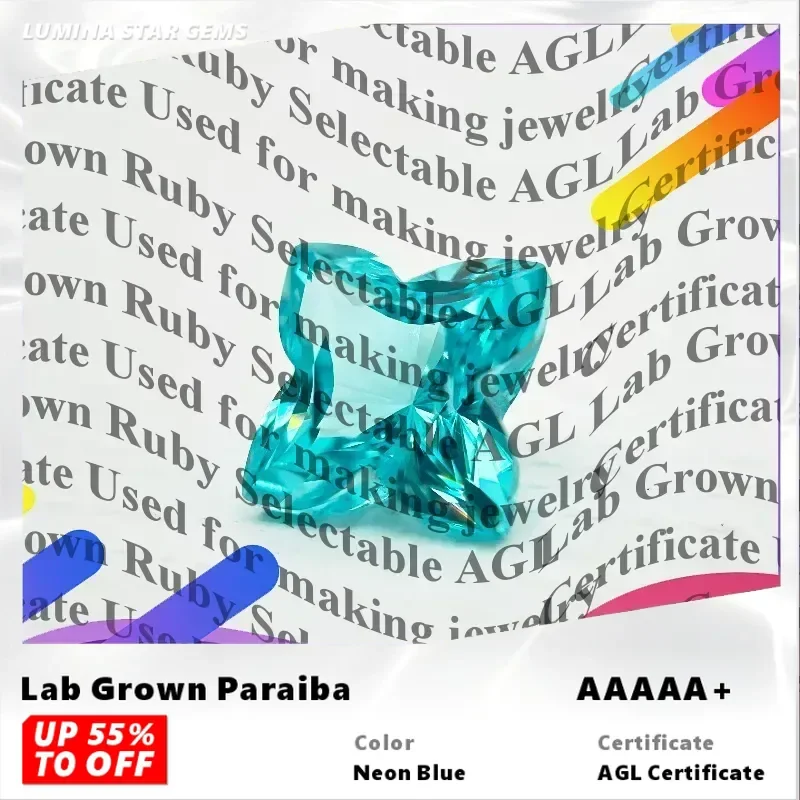 

Lab Grown Paraiba Quincunx Shape Gemstone for DIY Advanced Jewelry Making Inlay Ring Necklace Selectable AGL Certificate