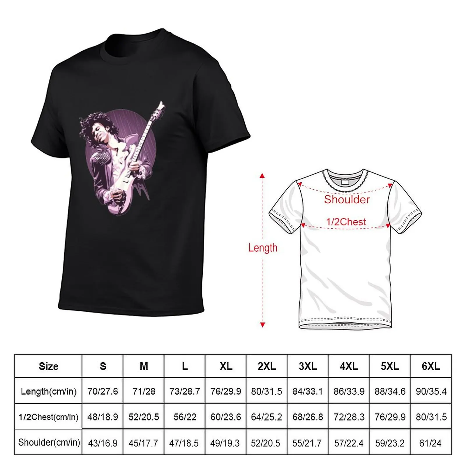 The Prince Playing Guitars Stars T-Shirt summer clothes anime graphics slim fit t shirts for men