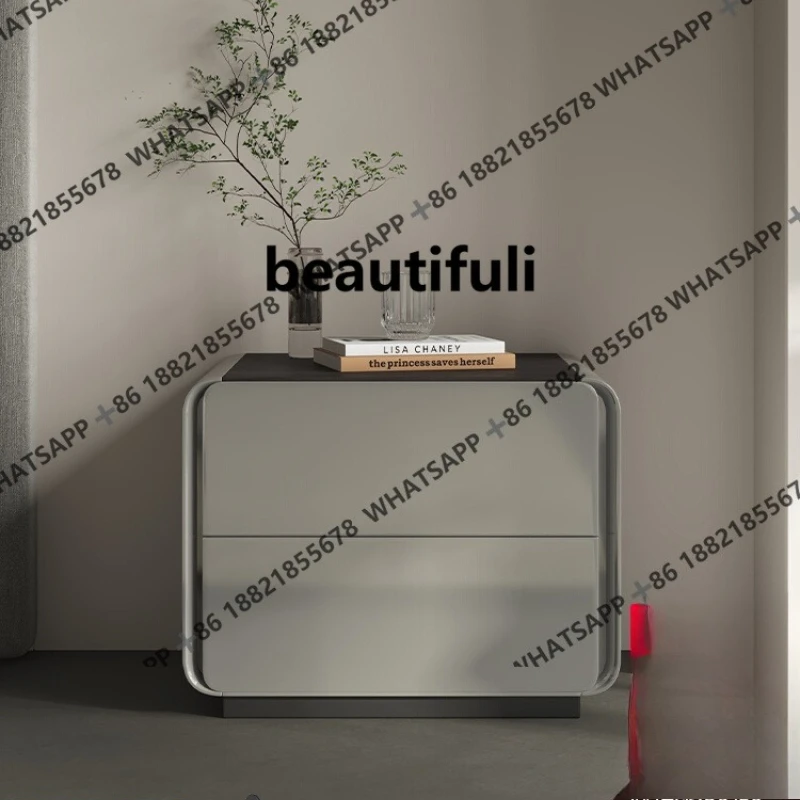 

Italian minimalist paint bedside table Modern minimalist light luxury locker Master bedroom bedside table