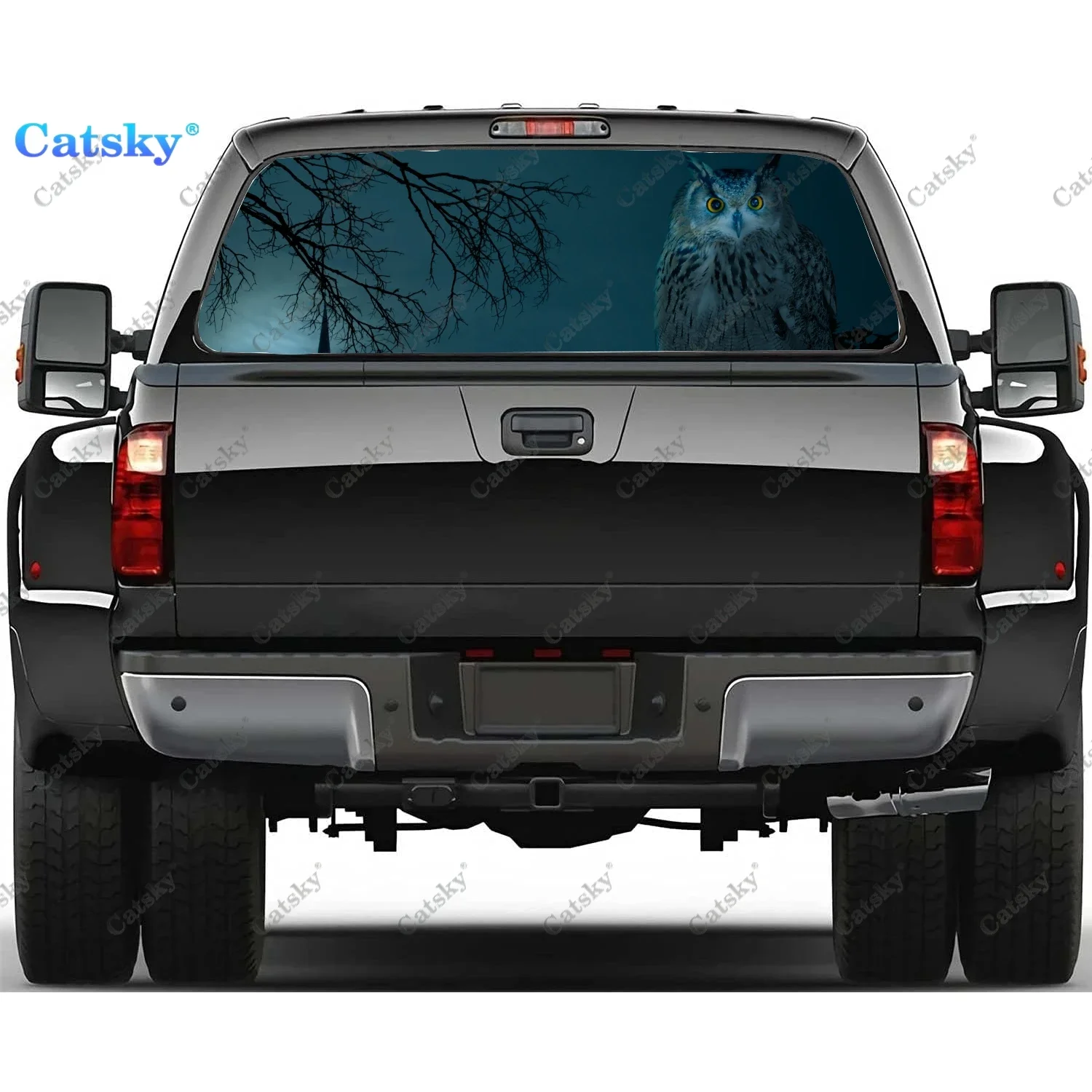 

Наклейки на заднее стекло автомобиля с изображением совы, виниловые прозрачные наклейки на заднее стекло грузовика