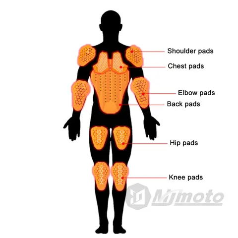 CE-certifierade motorcykeljeans med knäskydd, höftskydd, grenskydd, byxinlägg, skyddande innerutrustning, motorcykelbyxor 8 best sales komine knäskydd - №8