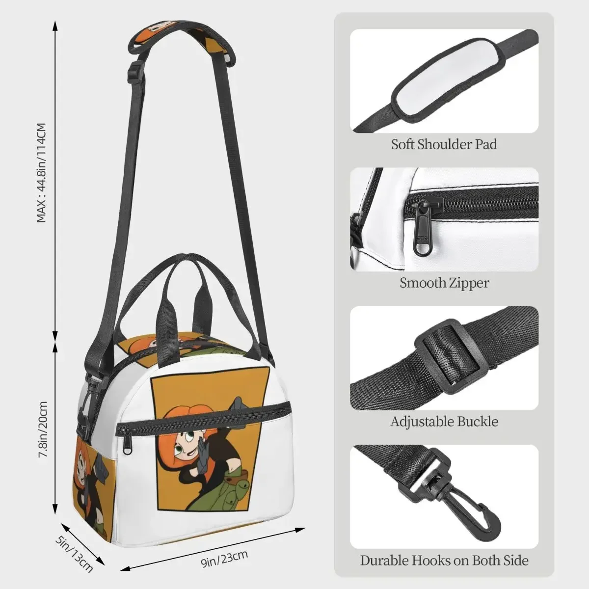 Kim Possible - Comic Panel Style Insulated Lunch Bag for Kids School Cooler Thermal Box Tote Portable Lunch Boxes