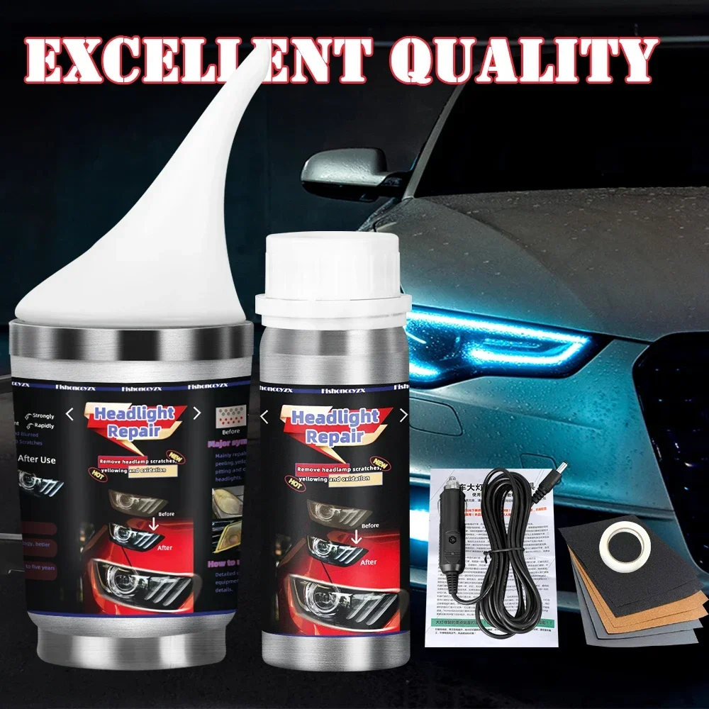 Car Headlights Renovation Polishing Kit Headlight Restoration Kit Workshop Automotive Care Tool 800ML Liquid Polymer Evaporator