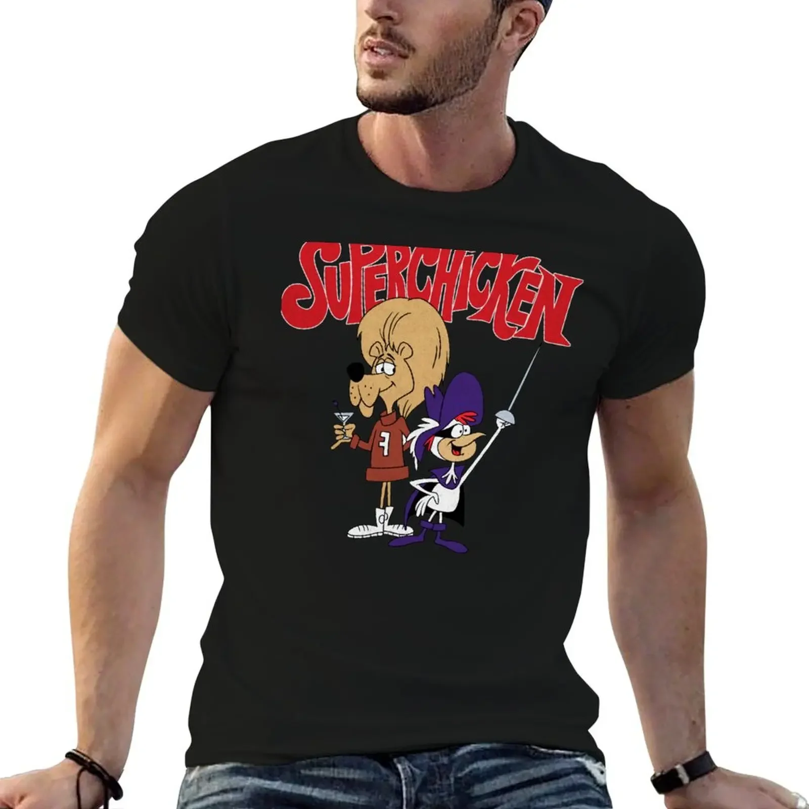 Tribute to Jay Ward&x27;s Classic Super Chicken Cartoon with Superchicken and Fred Clas T-Shirt