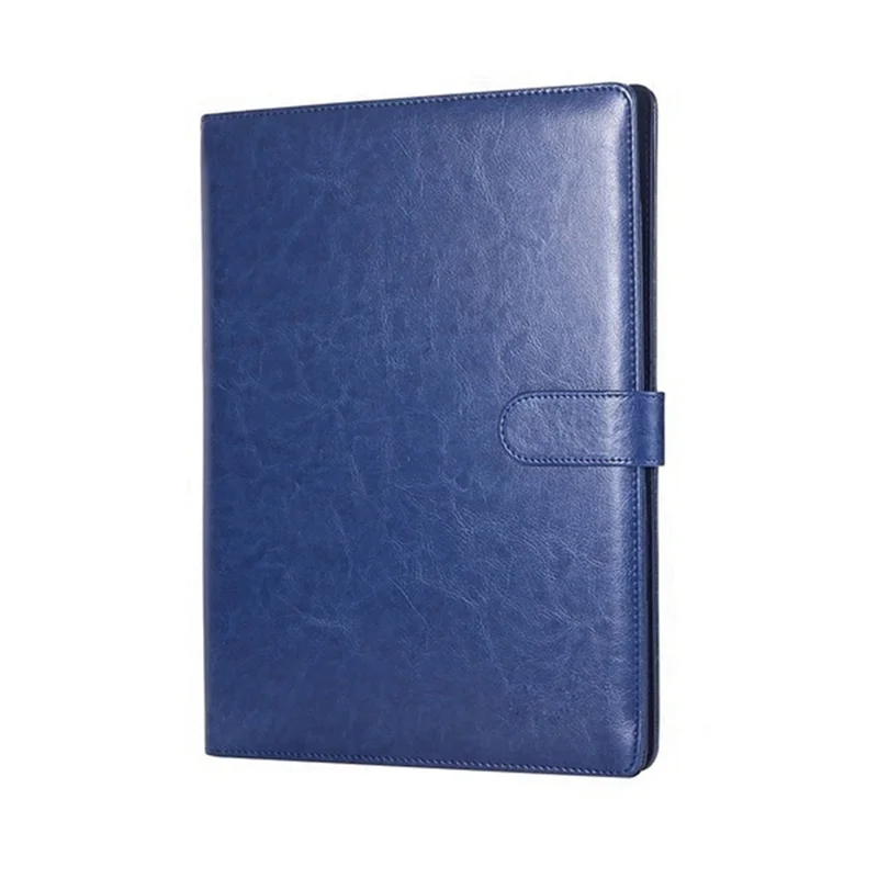 

A4 Leather Folder Multifunctional Business Contract Folder with Notes Business Stationery Folder Blue