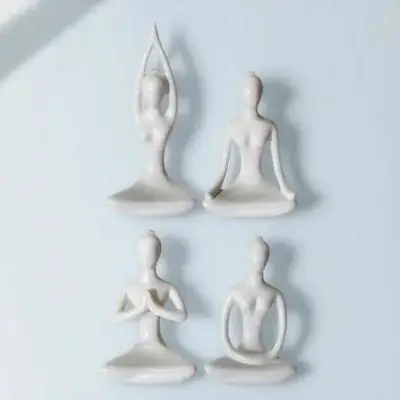 

4pcs Ceramic Yoga Figurines Home Decorative Items Lightweight Desktop Sculptures For Office Home Decor Decorative