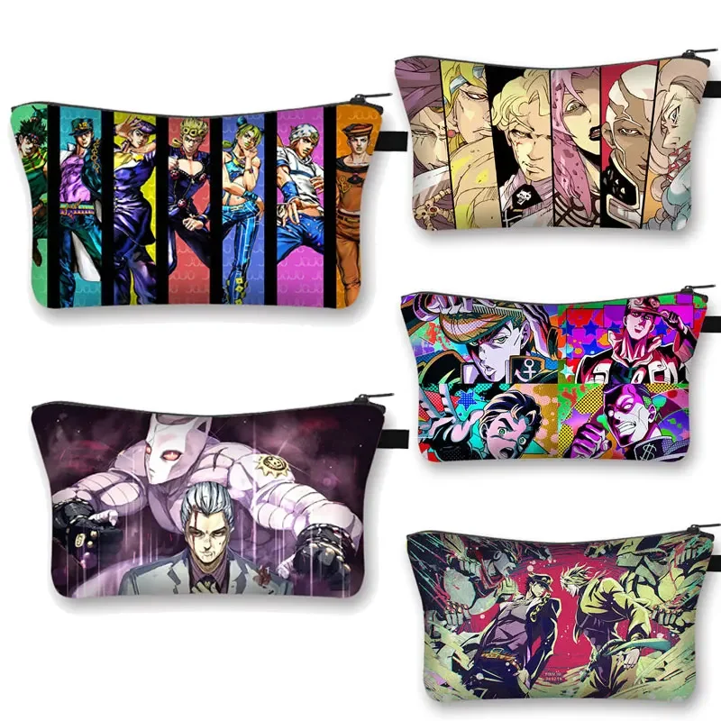 Anime Jojo Bizarre Adventure Cosmetic Bag Cartoon Killer Queen Makeup Beauty Bags Girls Clutch Cosmetic Case Ladies Lipstick Bag