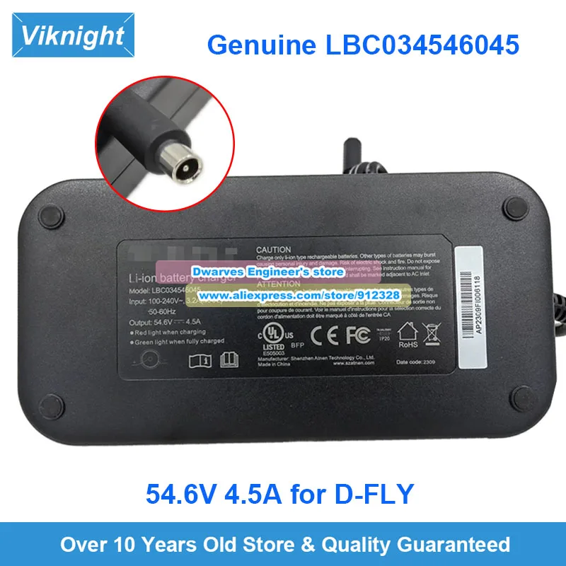 

Genuine 54.6V 4.5A AC Adapter LBC034546045 for D-FLY Power Supply Round With 1-pin Charger