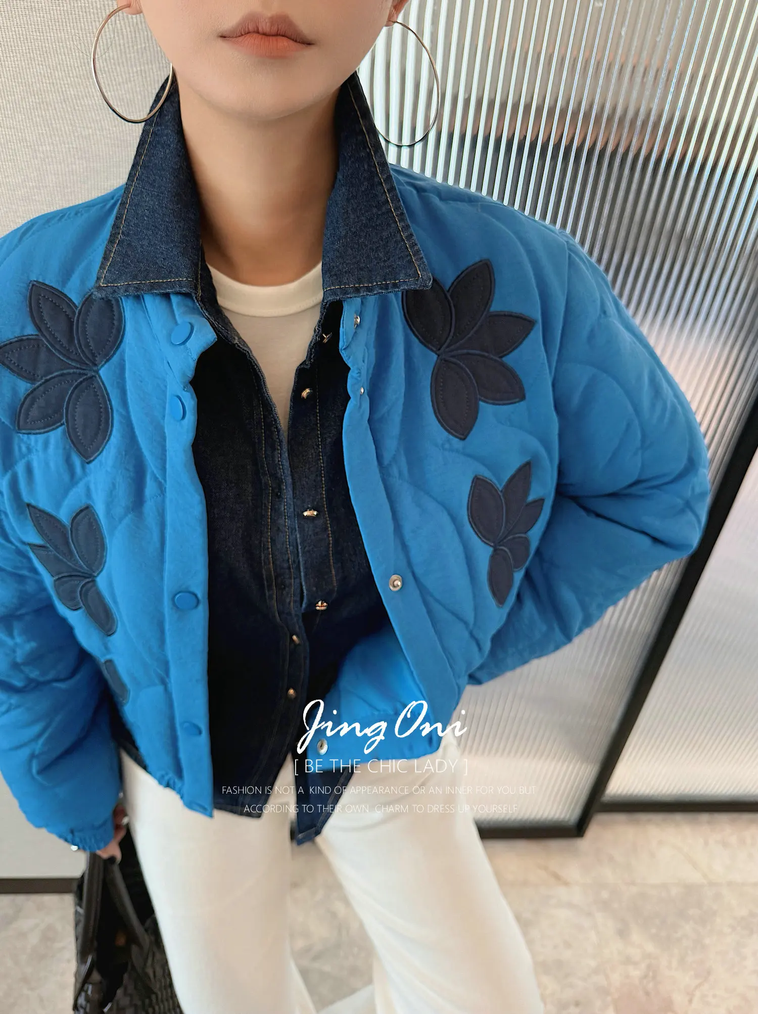 

Стеганые куртки с цветочной вышивкой Y2k, женская одежда, мода 2024, корейские винтажные зимние парки, пальто, укороченное новое элегантное осеннее пальто