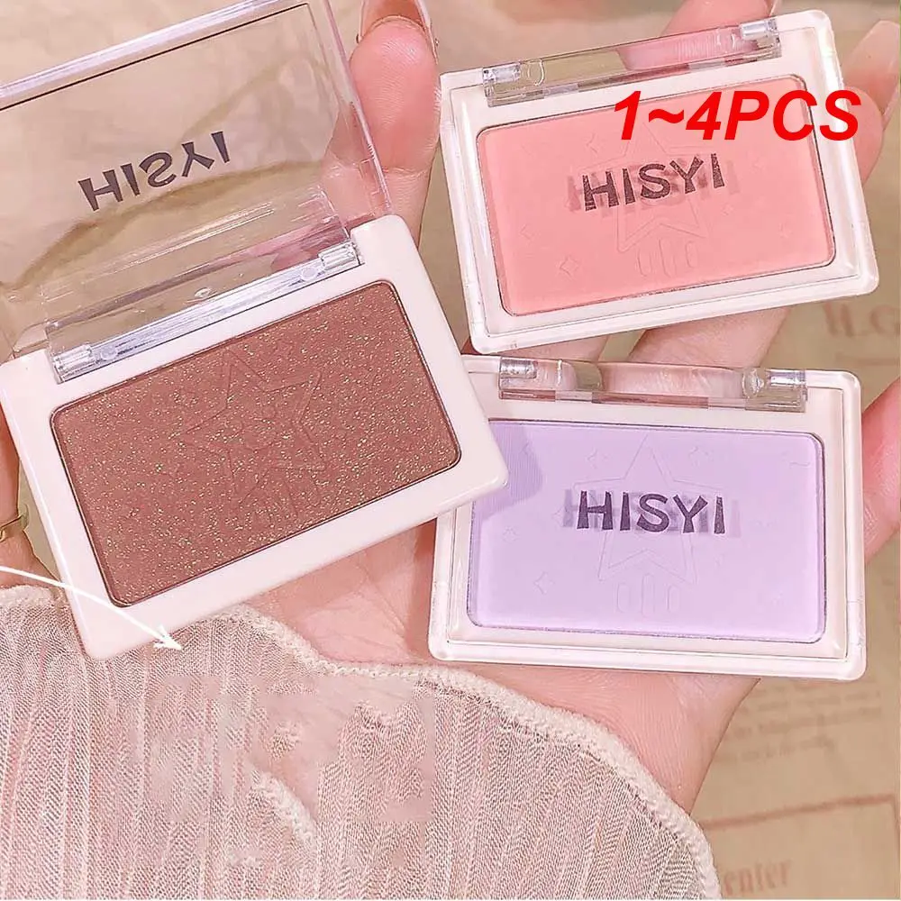 1~4PCS Single Color Blush Palette Natural Cheek Tint Blush Soft Face Blusher Cosmetics Cheek Rouge Brighten Face Female Makeup