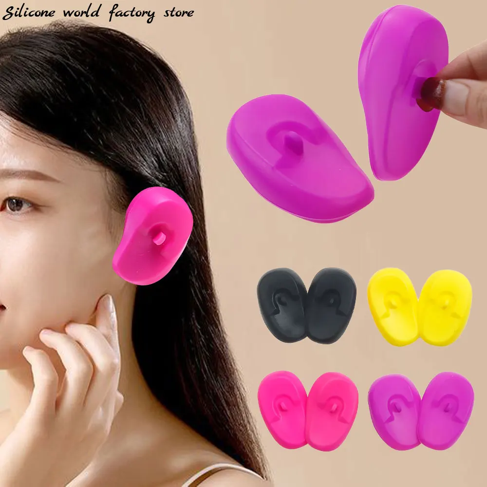 

Silicone World 1 Pair Silicone Ear Cover Practical Travel Hair Color Showers Water Shampoo Ear Protector Cover For Ear Care