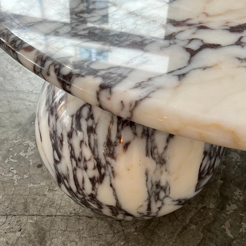 Modern Nordic Round Marble Coffee Table Calacatta Viola Three Ball Legs Durable Eco-friendly Home Furniture for Bedrooms