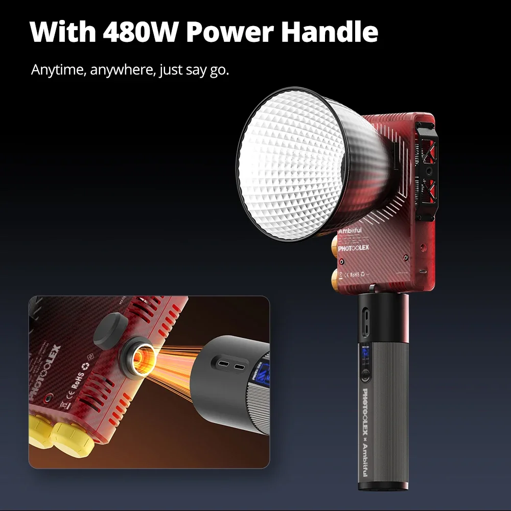 Best Seller 100R 100W Bi-Color LED Video Light 2700K-6500K, CRI 96+ TLCI 95+, Portable Pocket LED With App Control
