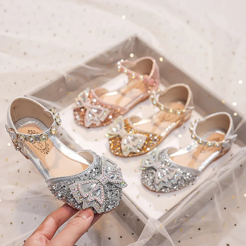 

Туфли Мэри Джейн для девочек со стразами – блестящие туфли-балетки в стиле принцессы с бантом, мягкая подошва для танцевальных выступлений, свадеб и вечеринок, возраст 2-8 лет