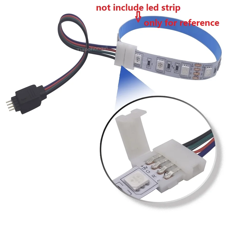 1-5PCS 4pin 5050 LED RGB Strip Extension Connector cavo cavo Led Strip Extension cavi Clip per 5-24V 5050 RGB LED light strip