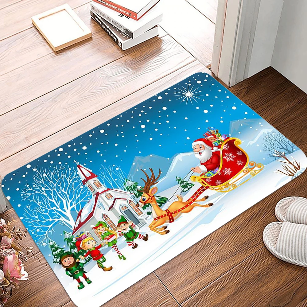 Weihnachten Fußmatte Weihnachtsmann Outdoor Teppich Frohe Weihnachten Dekorationen für Zuhause Willkommen Matte Teppich für Eingangstür