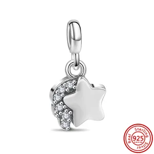 Pandora Charms for Women, Silber Sterling 925, nur Rand Link -Ohrring -Armbänder, DIY -Schmuck, Geburtstagsgeschenke, Original 10 Hauptverkäufe Pandora Ohrring - №7
