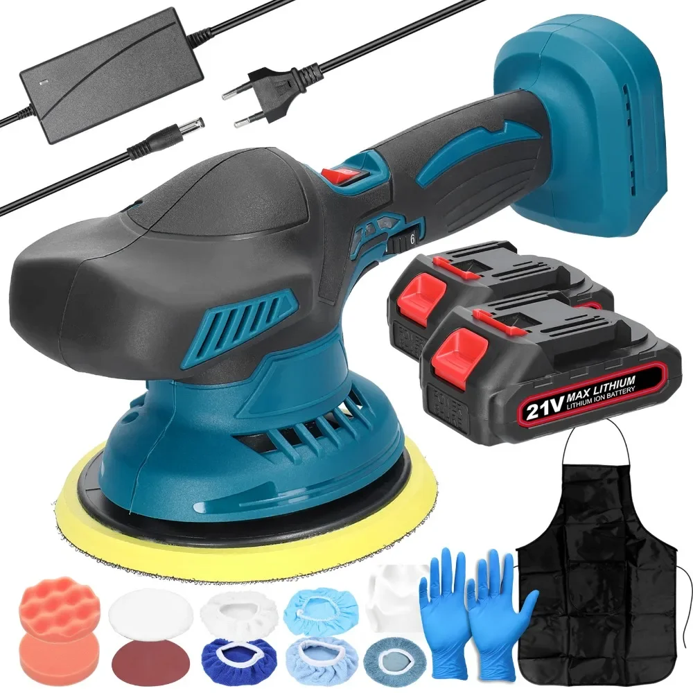 

Electric Cordless Car Polisher 6 Gear Speed Adjustable 21V Electric Auto Polishing Machine Home Cleaning Waxing Sanding Machine