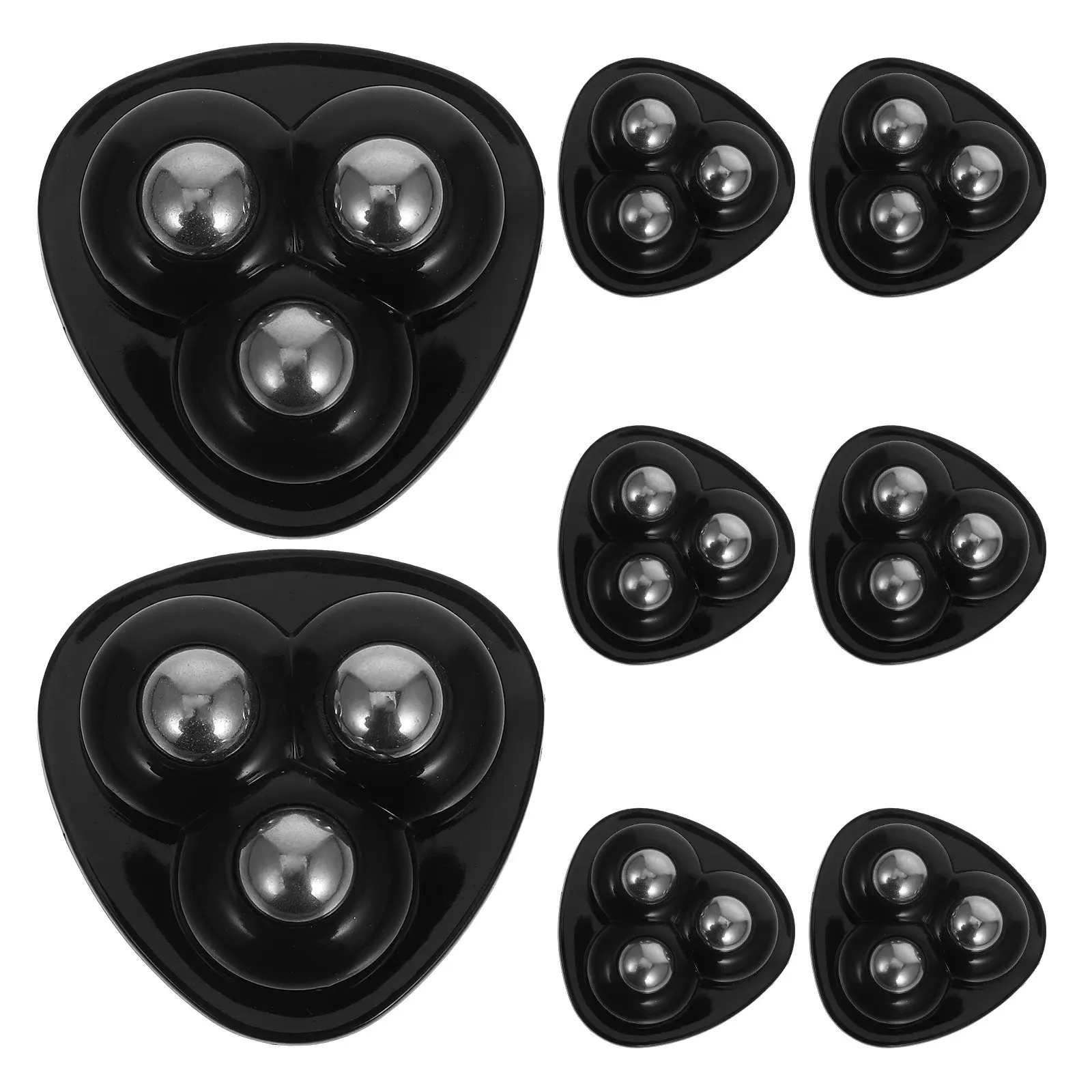 

8 шт. колесиков с шарикоподшипниками, поворотные, для тяжелых нагрузок, из пластика и нержавеющей стали, износостойкие, с плавным ходом, универсальные мини-колеса для мебели