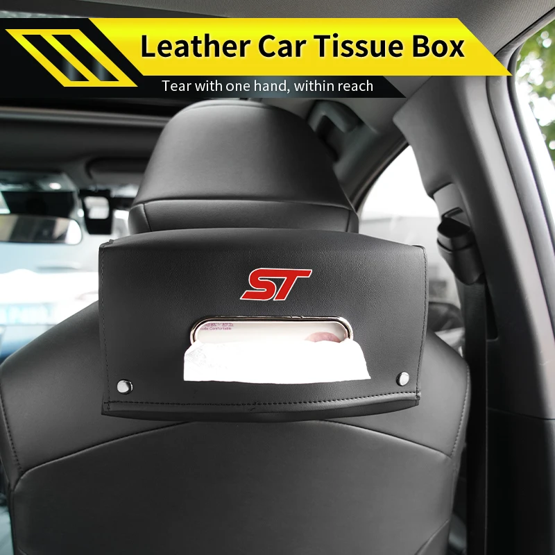 

Car Seatback Tissue Holder Box Paper Towel Pouch Napkin Bag For Ford Mustang Edge Mondeo ST Fusion Explorer Focus Fiesta Ranger