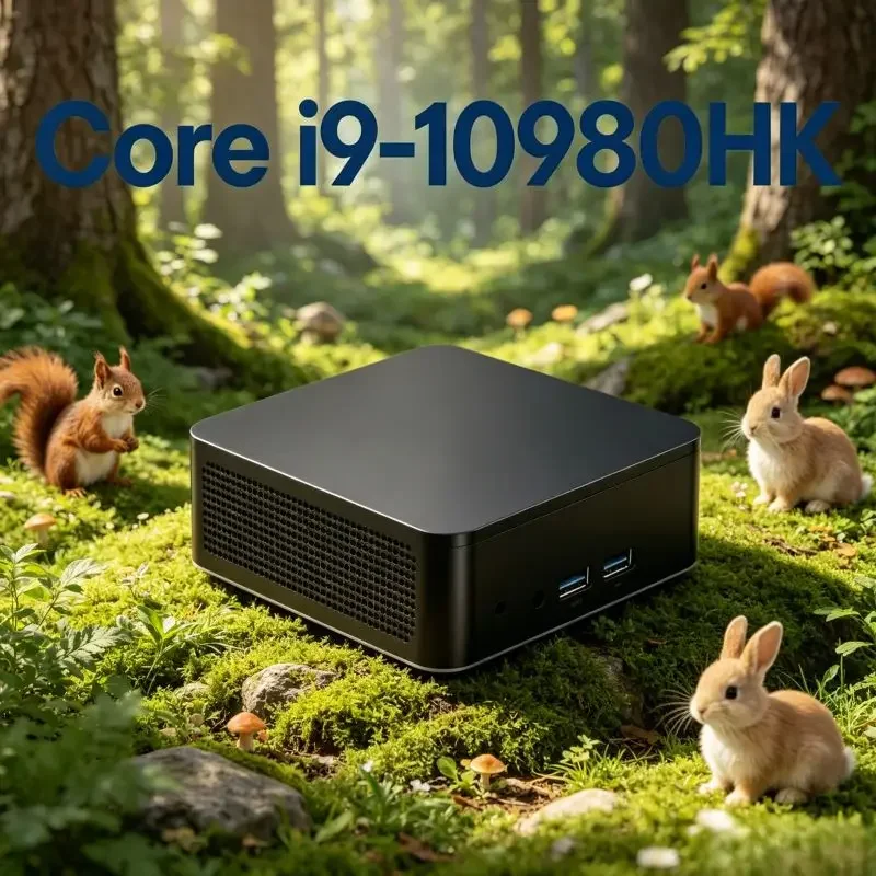 

Travel Carry Pocket Mini PC Intel I9 10980HK Win11 16GB RAM Large SSD WiFi6 BT5.2 4K 60Hz RGB Output Lightweight Small Desktop