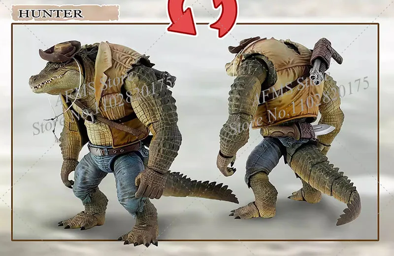 MU-FP001 1/12 Scale Collectible Figure Wilderness Hunter Crocker จระเข้จําลองสัตว์ 19 ซม.Action Figure ทหาร