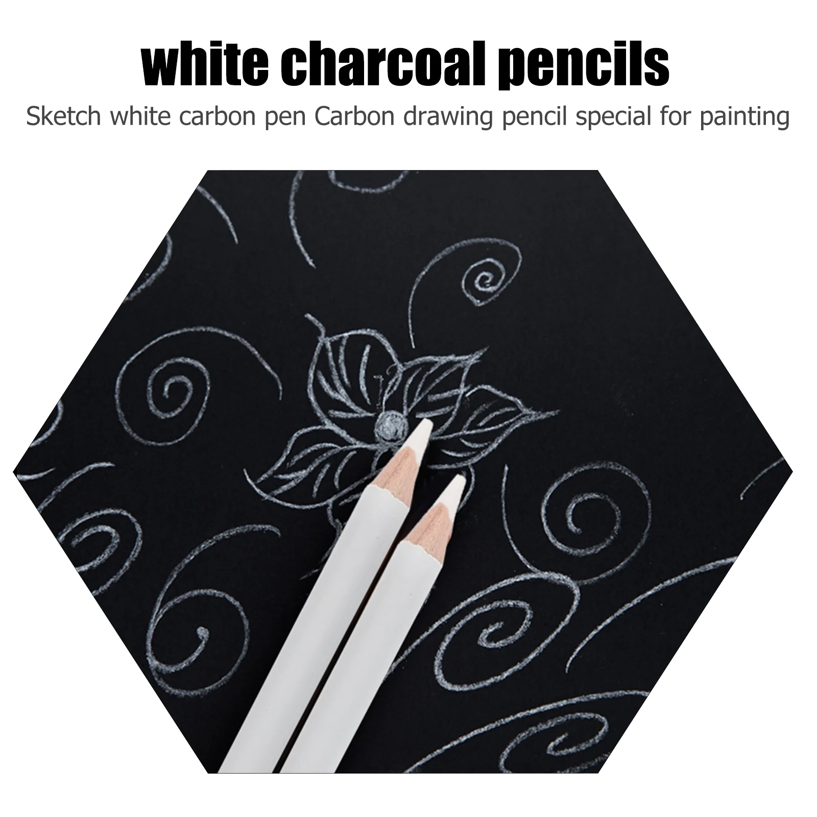 3 Pcs Carbon Pencil Sketch Pencils White Charcoal Painting Sketching Tools Dedicated Drawing Wooden Highlight